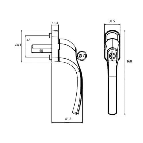 Tilt & Turn Locking Window Handle