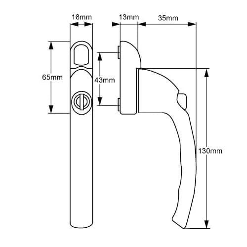 In-line Locking Espag Window Handle